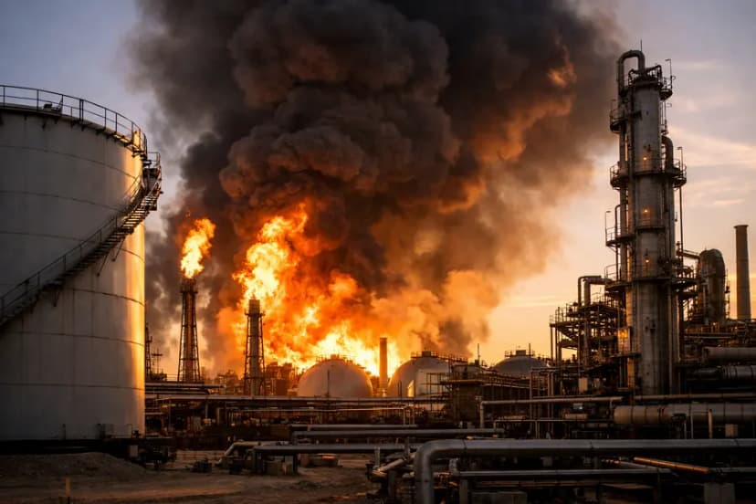 Ras Tanura Ablaze as Houthi Strikes Hold Brent Near $116